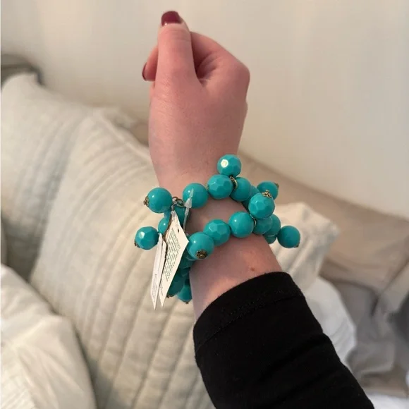 Turquoise Beaded Stretch Bracelet Set – NWT - Picture 4 of 6